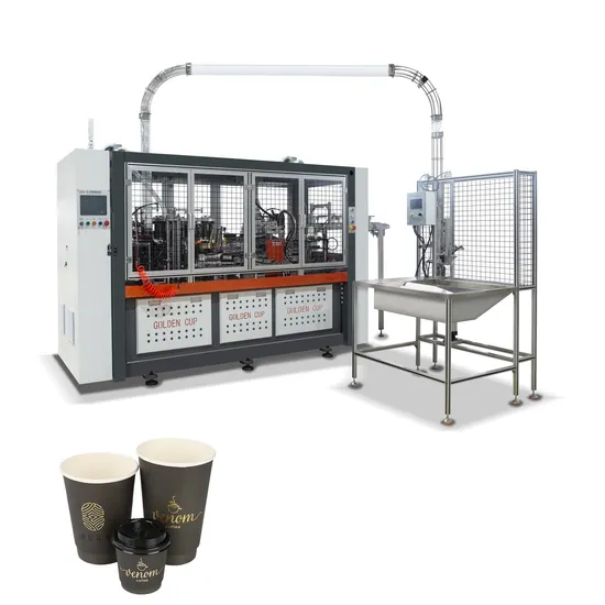 Máquina formadora de vasos de papel para vasos de café de alta velocidad con sistema de inspección y embalaje