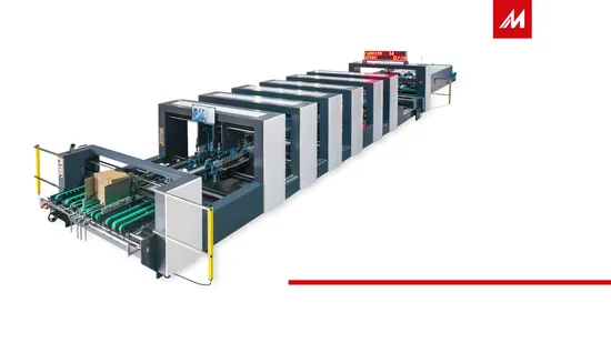 Máquina automática para fabricar cajas encoladas y plegables de cartón corrugado